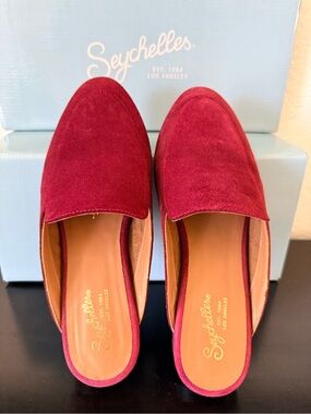 Seychelles Burgundy Suede Slip-On Mules
